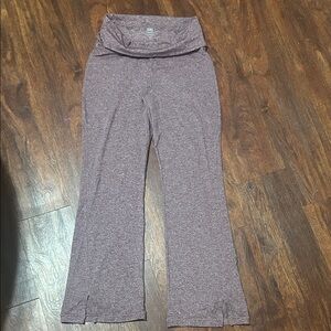 Athleta Girl Heathered Mauve Fold-Over Yoga Pants